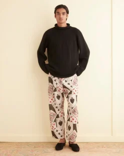 Trousers & Pants<BODE Ace Of Spades Pajama Pants Black/Multi