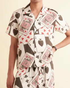 Shirts<BODE Ace Of Spades Short Sleeve Shirt Black/Multi