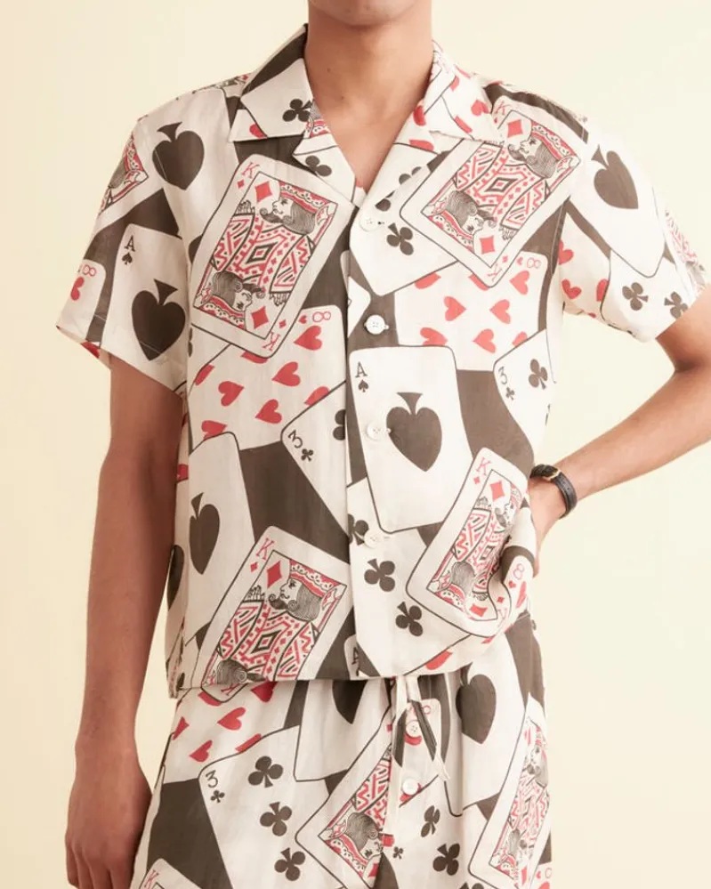 Shirts<BODE Ace Of Spades Short Sleeve Shirt Black/Multi