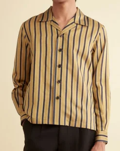 Shirts<BODE Alumni Stripe Long Sleeve Shirt Yellow
