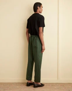 Trousers & Pants<BODE Alumni Stripe Pajama Pants Green