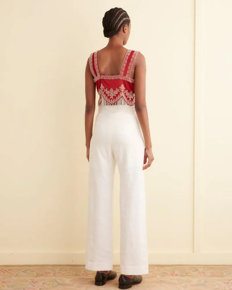 Tops<BODE Amrita Fringe Top Red