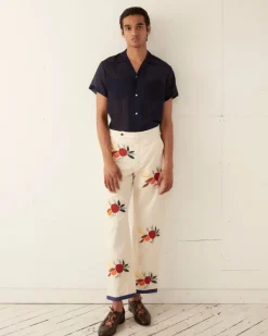 Trousers & Pants<BODE Applique Fruit Bunch Trousers White