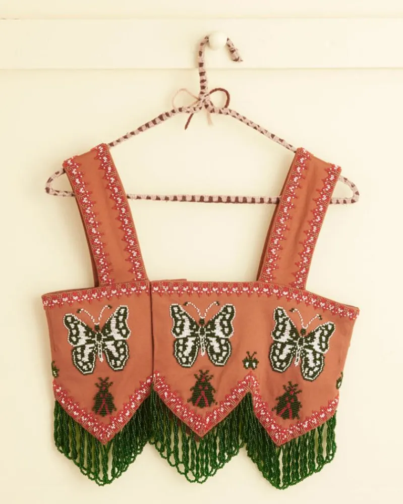 Tops<BODE Athalia Fringe Top Brown/Multi