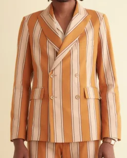 Suiting<BODE Awning Stripe Double-Breasted Suit Jacket Multi