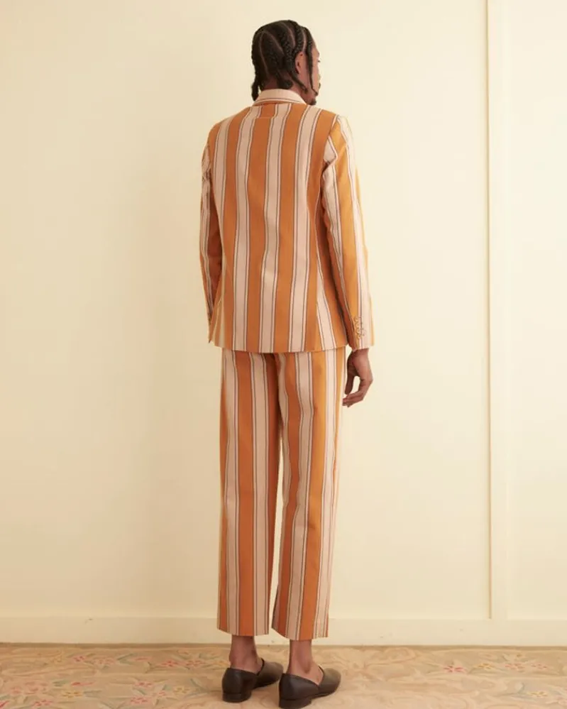 Suiting<BODE Awning Stripe Double-Breasted Suit Jacket Multi