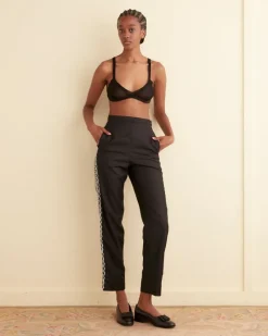 Trousers & Pants<BODE Beaded Baroque Trousers White/Black