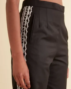 Trousers & Pants<BODE Beaded Baroque Trousers White/Black