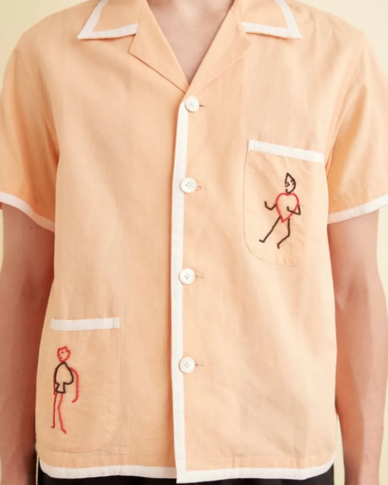 Shirts<BODE Beaded Blackjack Short Sleeve Shirt Sherbet