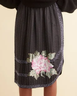 Skirts<BODE Beaded Bourbon Rose Skirt Black/Multi