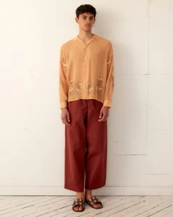 Shirts<BODE Beaded Cantaloupe Long Sleeve Shirt Orange