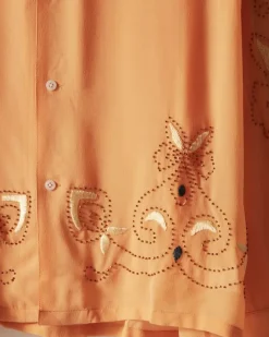 Shirts<BODE Beaded Cantaloupe Long Sleeve Shirt Orange