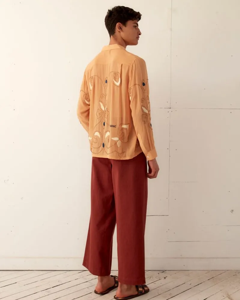Shirts<BODE Beaded Cantaloupe Long Sleeve Shirt Orange