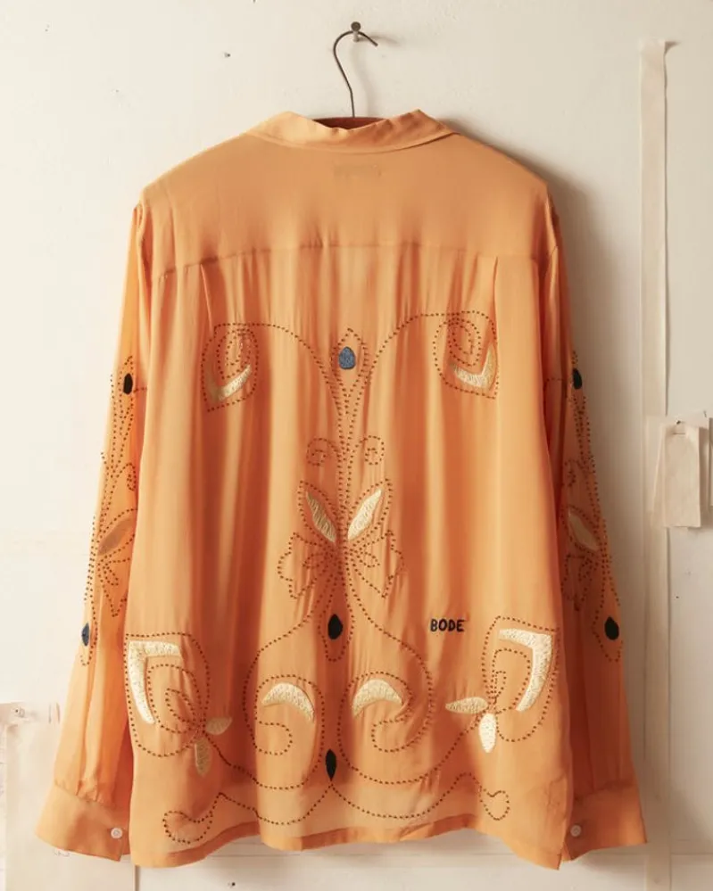Shirts<BODE Beaded Cantaloupe Long Sleeve Shirt Orange