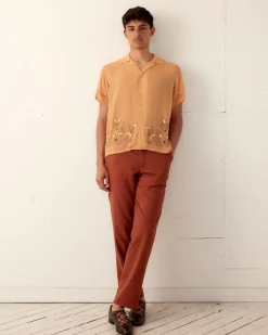 Shirts<BODE Beaded Cantaloupe Short Sleeve Shirt Orange