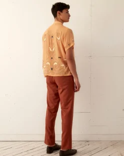 Shirts<BODE Beaded Cantaloupe Short Sleeve Shirt Orange