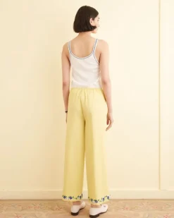 Trousers & Pants<BODE Beaded Chicory Pants Yellow