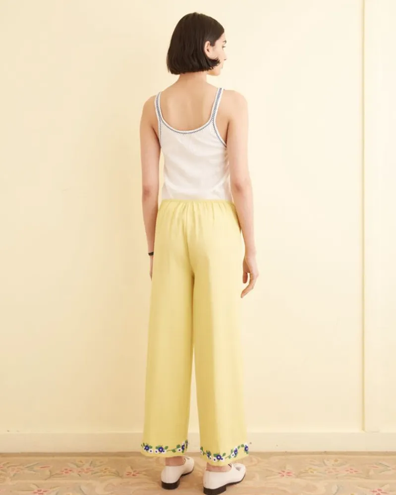 Trousers & Pants<BODE Beaded Chicory Pants Yellow