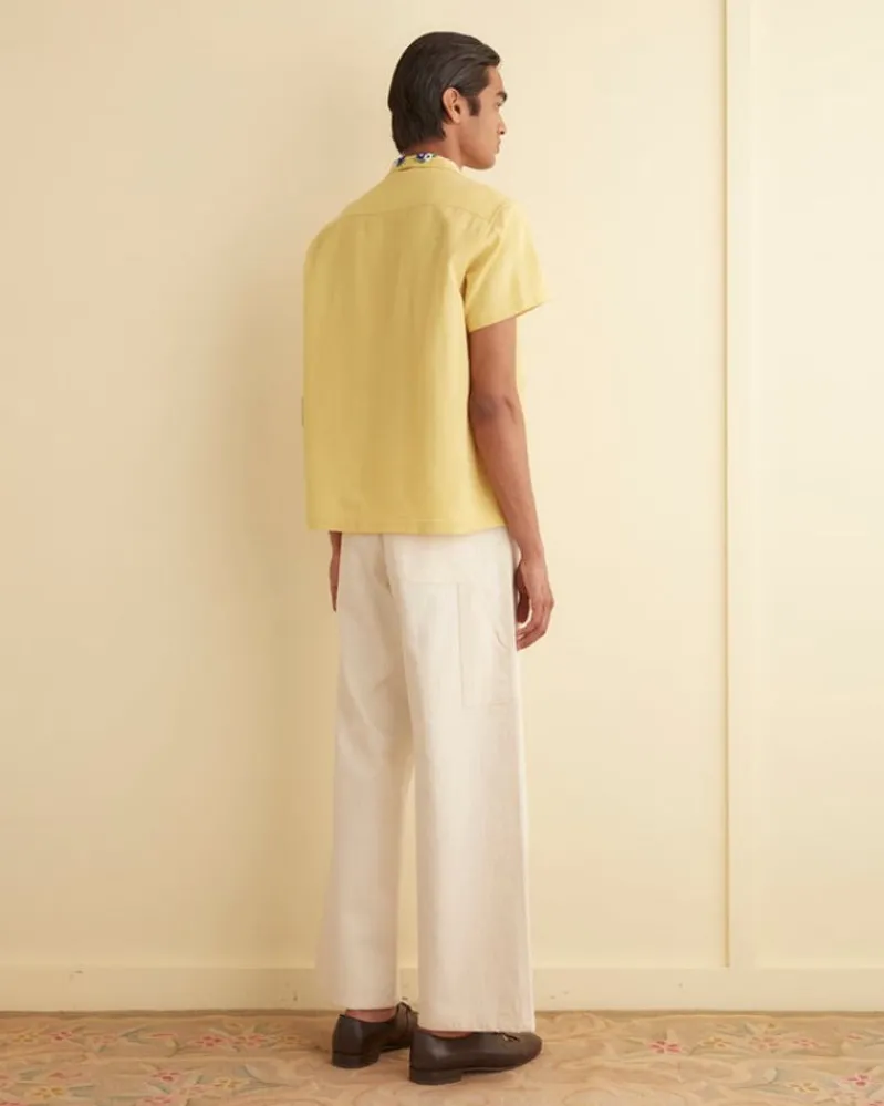 Shirts<BODE Beaded Chicory Short Sleeve Shirt Yellow
