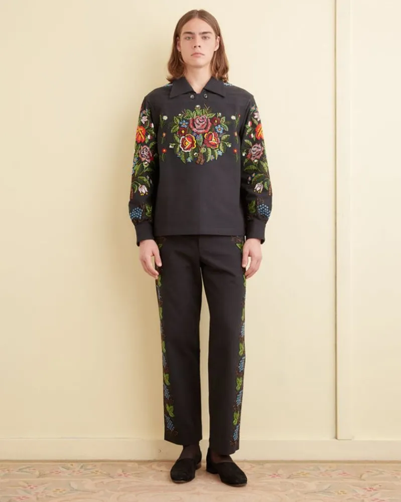 Shirts<BODE Beaded Concord Pullover Black