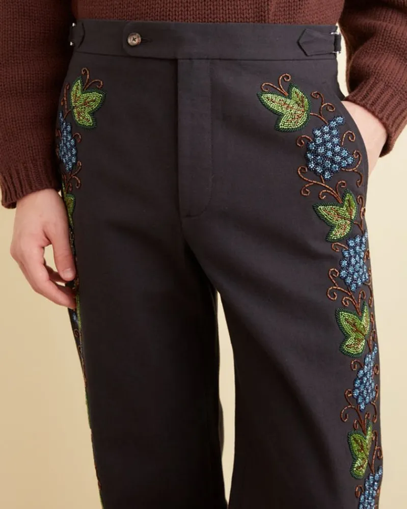 Trousers & Pants<BODE Beaded Concord Trousers Black
