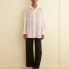 Tops<BODE Beaded Crossvine Shirt White/Red