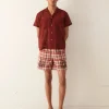 Shorts<BODE Beaded Floral Madras Shorts - Red