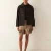 Shorts<BODE Beaded Floral Madras Shorts - Blue