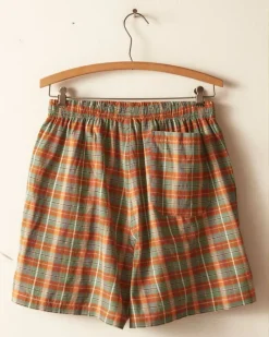 Shorts<BODE Beaded Floral Madras Shorts - Blue