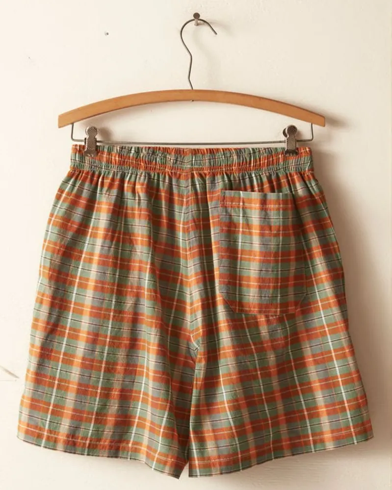 Shorts<BODE Beaded Floral Madras Shorts - Blue