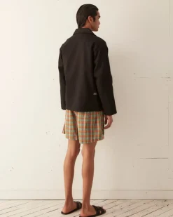 Shorts<BODE Beaded Floral Madras Shorts - Blue