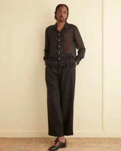 Shirts<BODE Beaded Framboise Long Sleeve Shirt Black/Multi