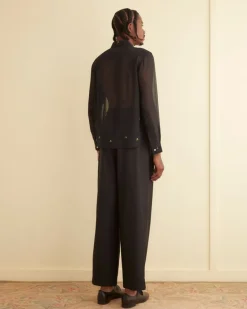 Shirts<BODE Beaded Framboise Long Sleeve Shirt Black/Multi