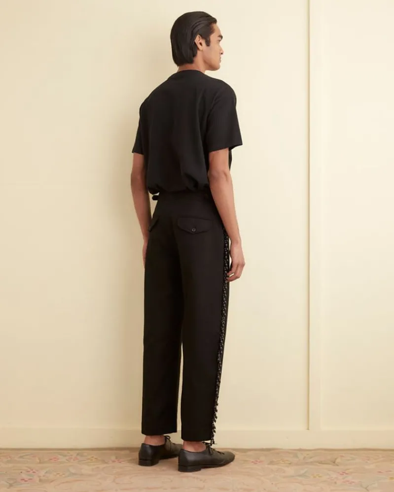 Trousers & Pants<BODE Beaded Fringe Trousers Black
