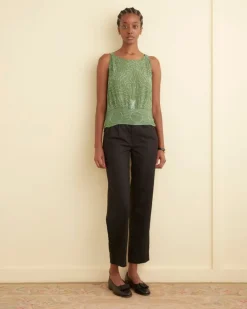 Tops<BODE Beaded Myrtle Shirt Green
