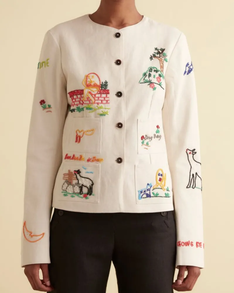 Outerwear<BODE Beaded Nursery Rhyme Jacket Ecru/Multi