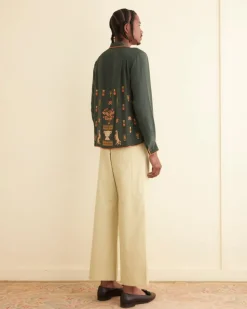 Shirts<BODE Beaded Paddock Sampler Long Sleeve Shirt Green/Multi