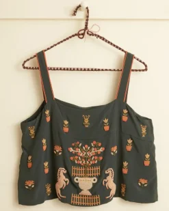 Tops<BODE Beaded Paddock Sampler Tank Green/Multi