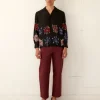 Shirts<BODE Beaded Poppy Long Sleeve Shirt Black