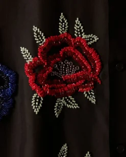 Shirts<BODE Beaded Poppy Long Sleeve Shirt Black