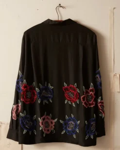 Shirts<BODE Beaded Poppy Long Sleeve Shirt Black
