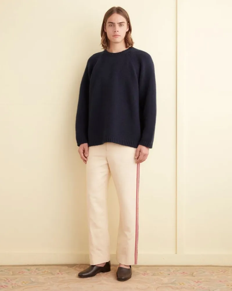 Trousers & Pants<BODE Beaded Stria Trousers Cream
