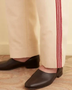 Trousers & Pants<BODE Beaded Stria Trousers Cream