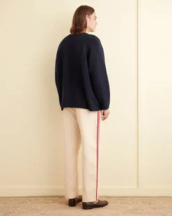 Trousers & Pants<BODE Beaded Stria Trousers Cream