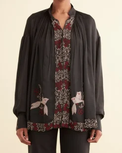 Tops<BODE Beaded Tropicbird Shirt Black
