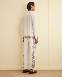 Trousers & Pants<BODE Beaded Wheat Flower Trousers Cream