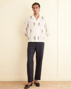 Shirts<BODE Beaded Wildflower Long Sleeve Shirt White/Multi