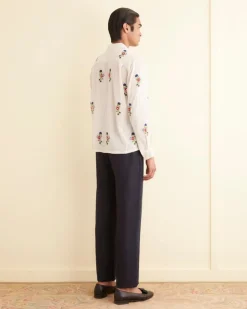 Shirts<BODE Beaded Wildflower Long Sleeve Shirt White/Multi