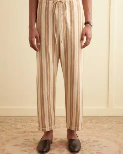 Trousers & Pants<BODE Blonde Stripe Pajama Pants Yellow