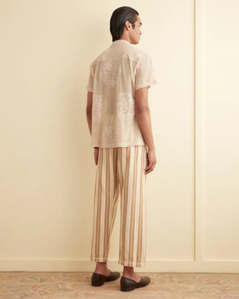 Trousers & Pants<BODE Blonde Stripe Pajama Pants Yellow